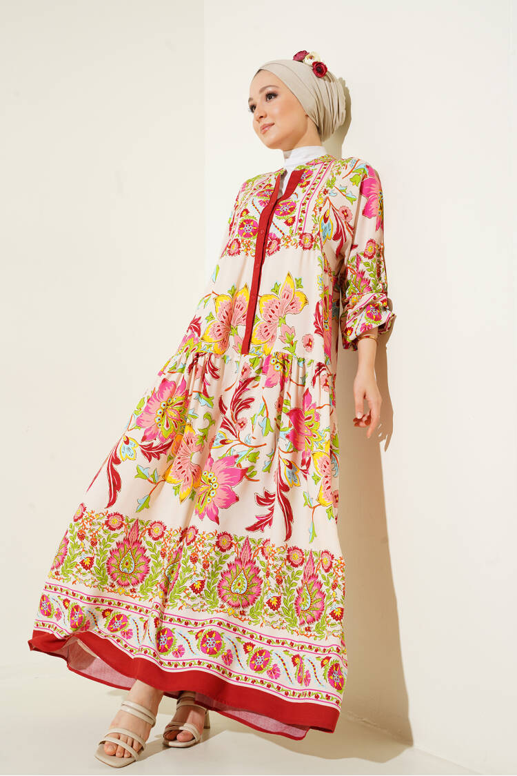 Authentic Patterned Dress - Bigdart - Globality Store - Women Clothes Wholesale Turkey