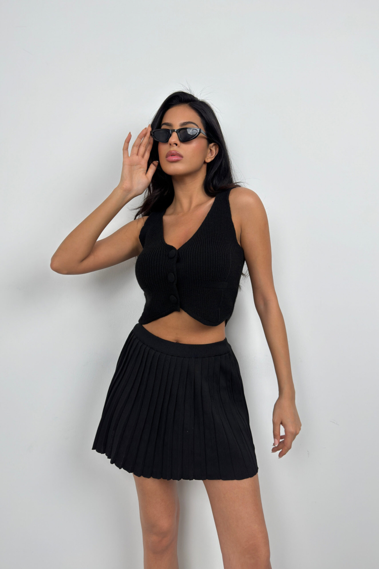 Button Detail Knitwear Vest