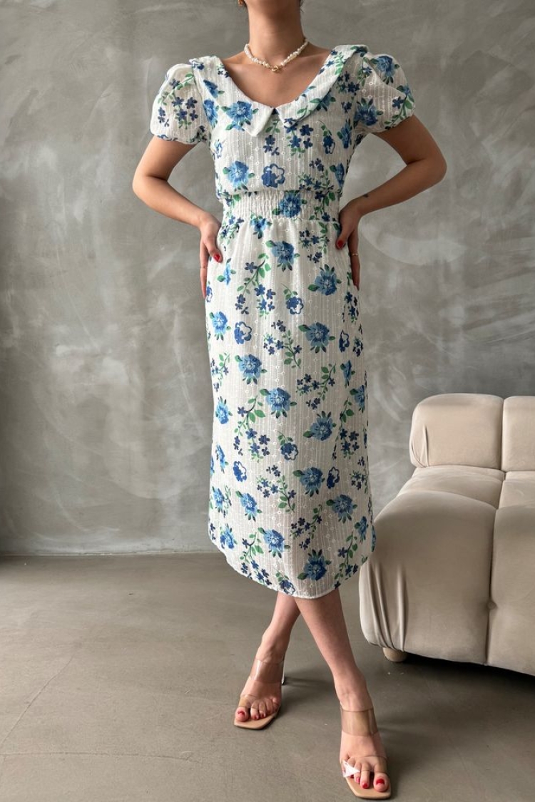 Brode Detailed Patterned Dress
