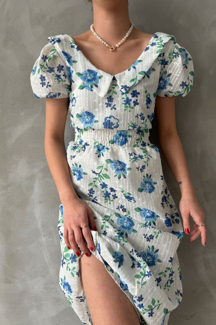Brode Detailed Patterned Dress