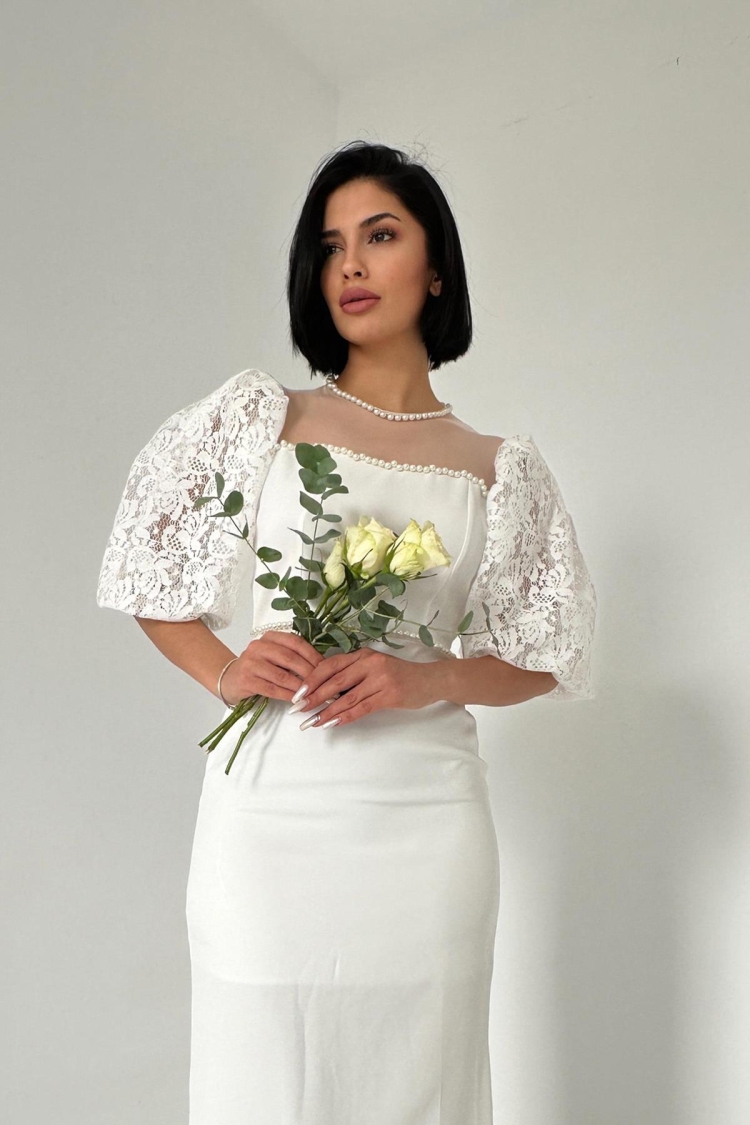 Pearl Tulle Detail Dress