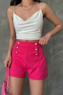 Buttoned Shorts - Topshow - Globality Store - Women Clothes Wholesale Turkey