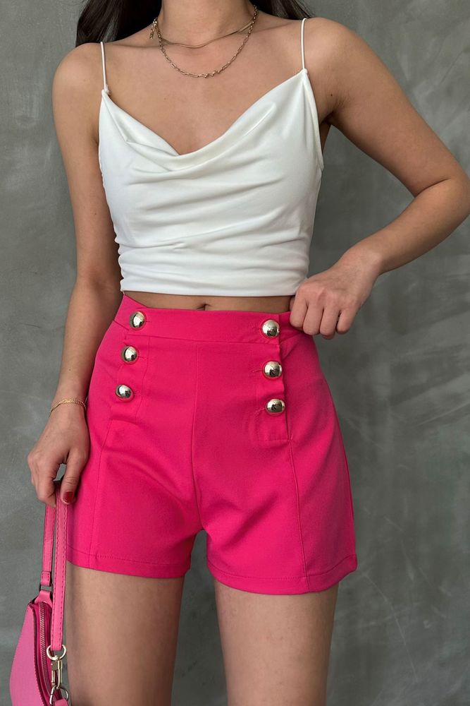 Buttoned Shorts - Topshow - Globality Store - Women Clothes Wholesale Turkey