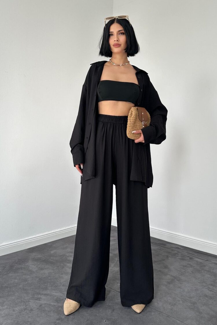 Alice Shirt And Loose Cut Trousers Set - Elisa - Globality Store - Women Clothes Wholesale Turkey