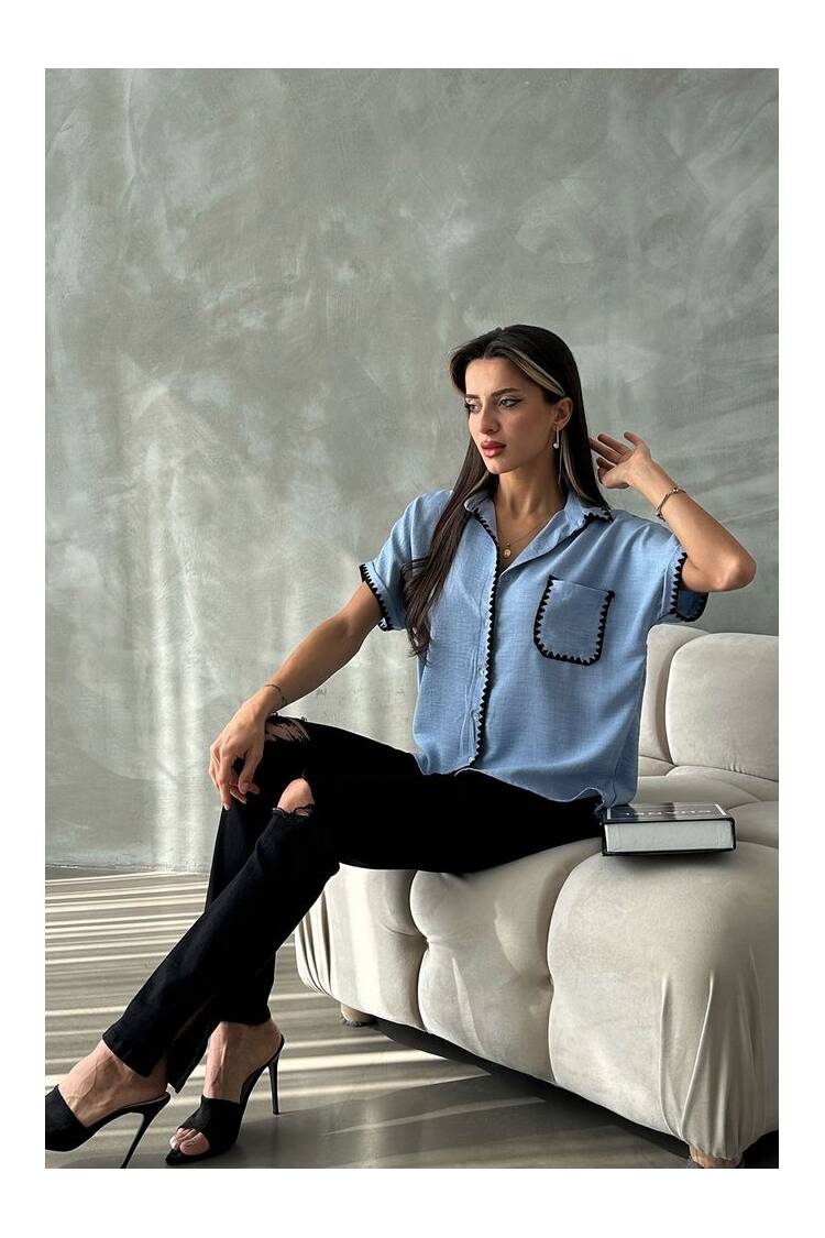 Shepherd Stitched Linen Shirt - Brand: Topshow - Women's Clothing Wholesale - Globality Store