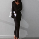 Slit Knitwear Dress - My Fashion - Globality Store - Women Clothes Wholesale Turkey