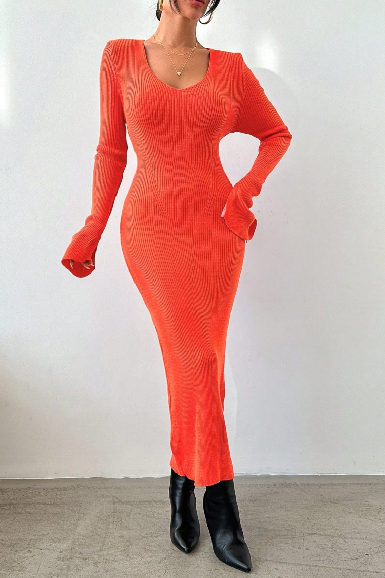 Slit Knitwear Dress