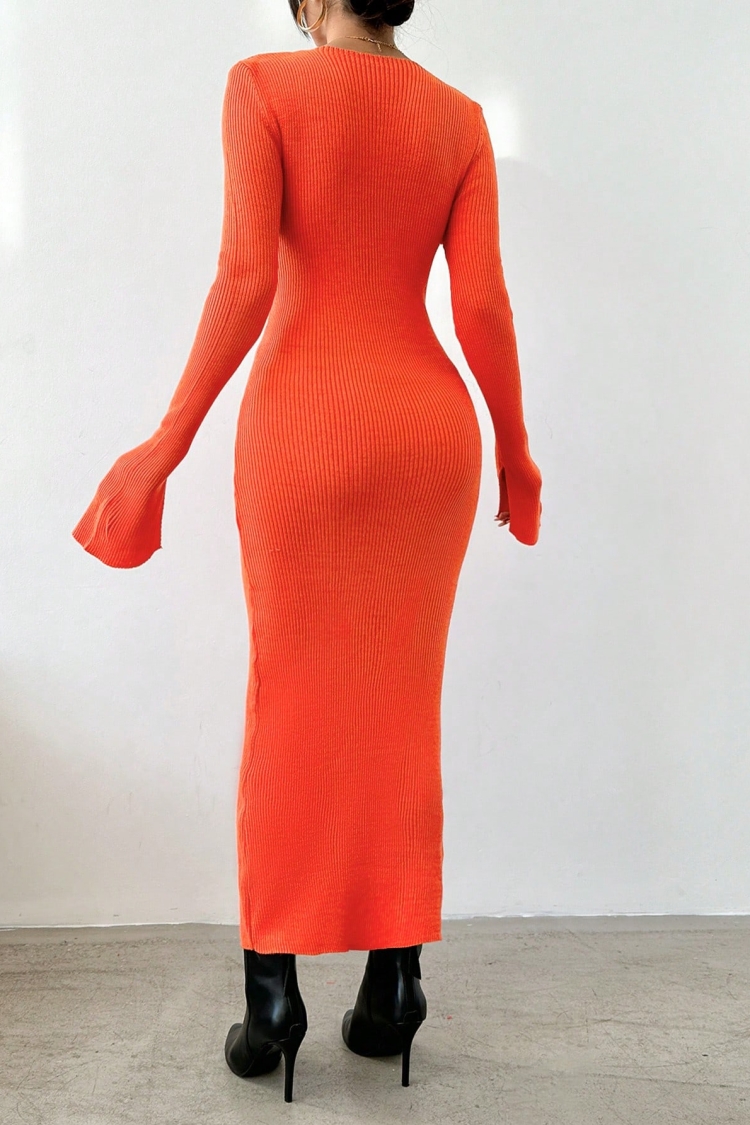 Slit Knitwear Dress