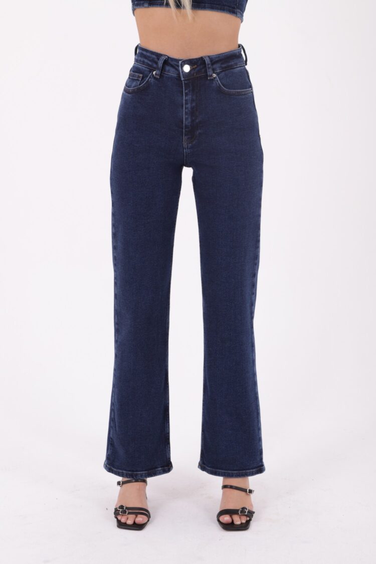 Stitched Wide Leg Relax Jeans - Dark