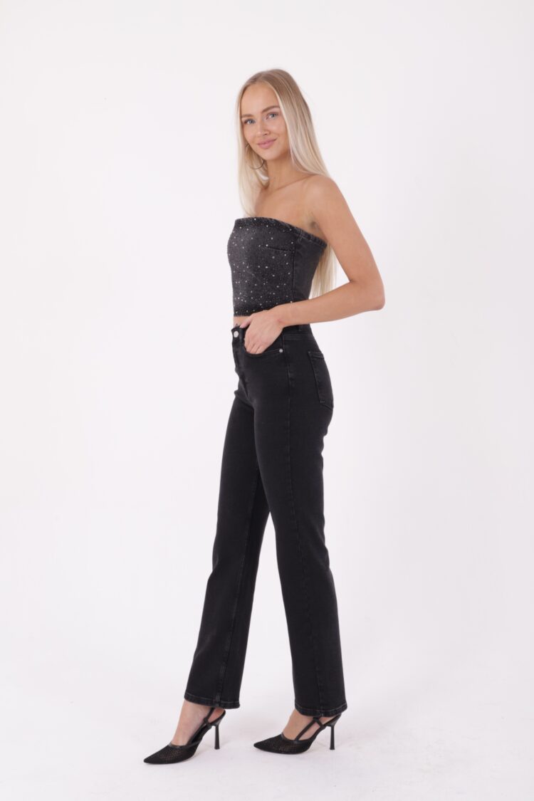 Stitched Wide Leg Relax Jeans