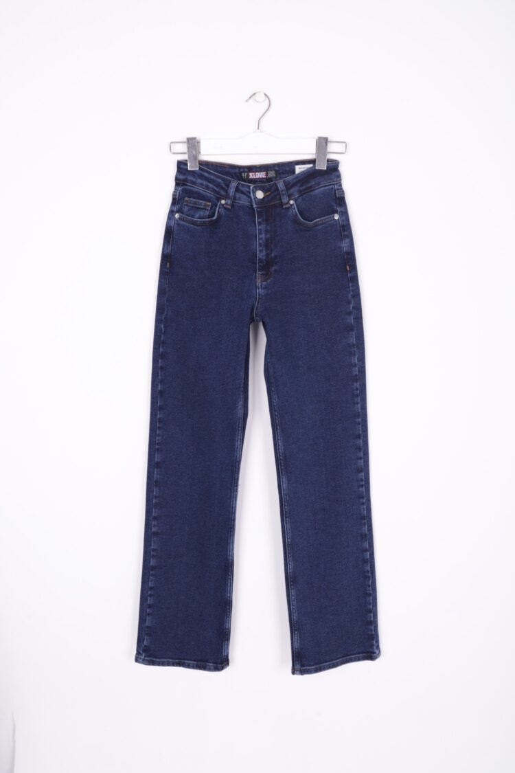 Stitched Wide Leg Relax Jeans - Dark