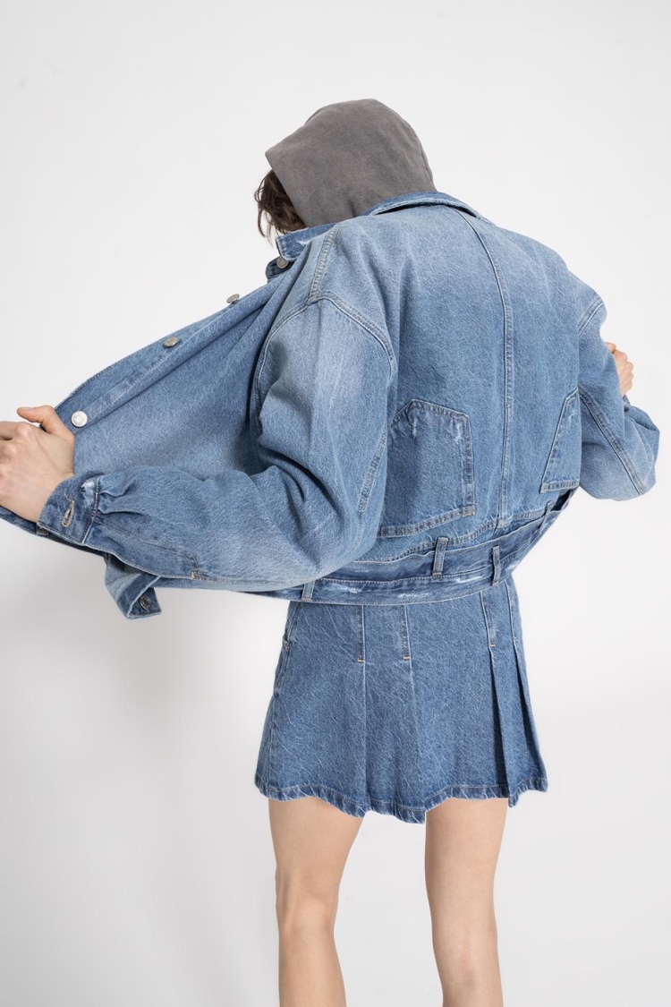 Fray Denim Coat - BSL - Globality Store - Women Clothes Wholesale Turkey