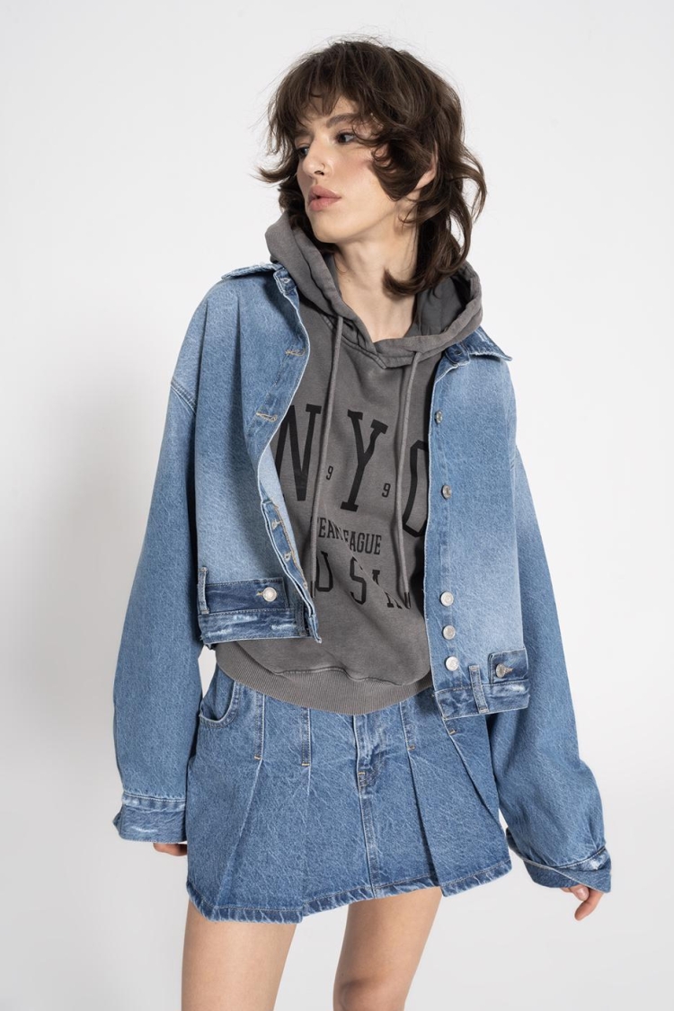 Fray Denim Coat
