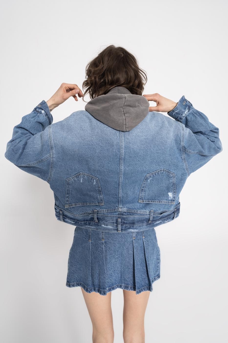 Fray Denim Coat