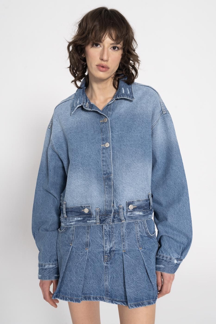 Fray Denim Coat