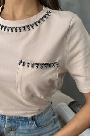 Detailed T-Shirt - Topshow - Globality Store - Women Clothes Wholesale Turkey