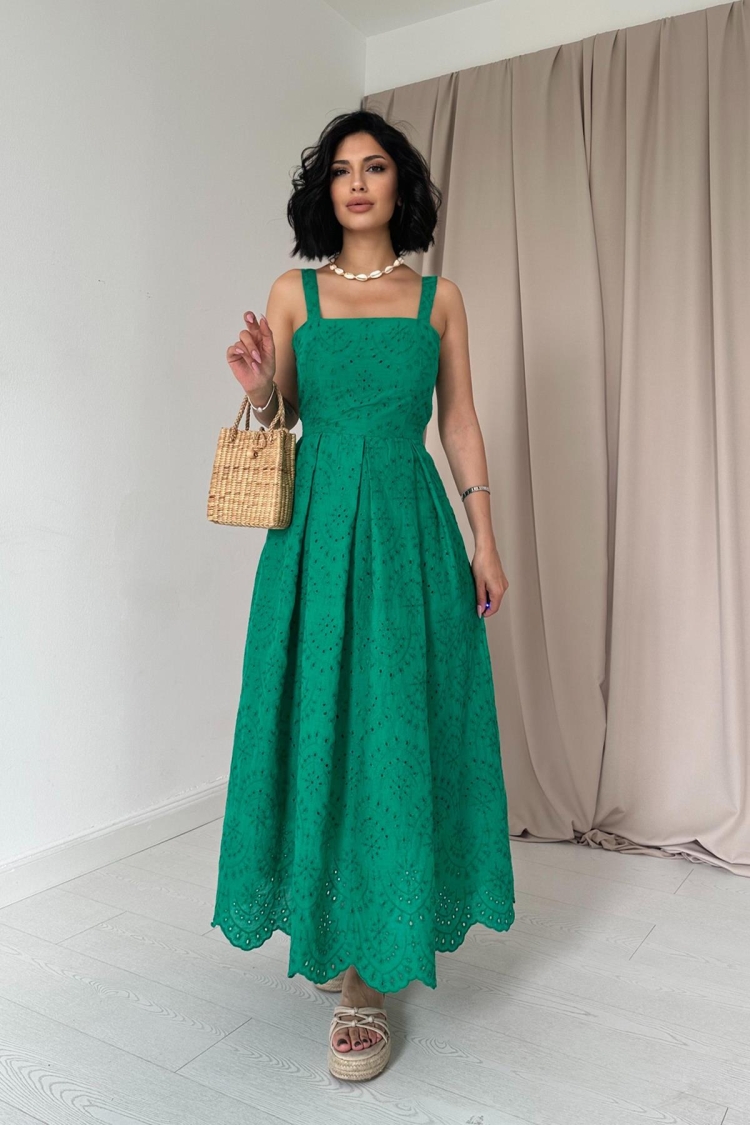 Embroidery Dress With Hangers - Elisa - Globality Store - Women Clothes Wholesale Turkey