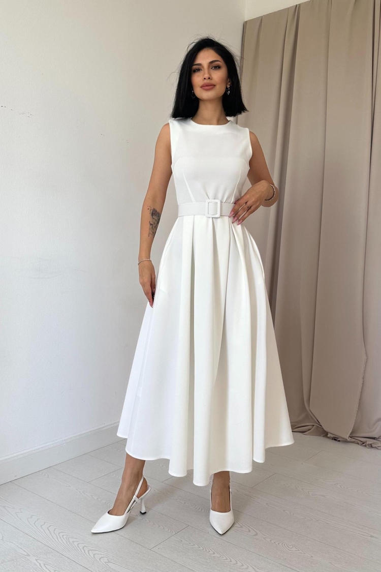 Halter Neck Flared Dress - Elisa - Globality Store - Women Clothes Wholesale Turkey