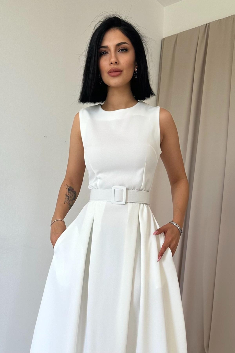 Halter Neck Flared Dress