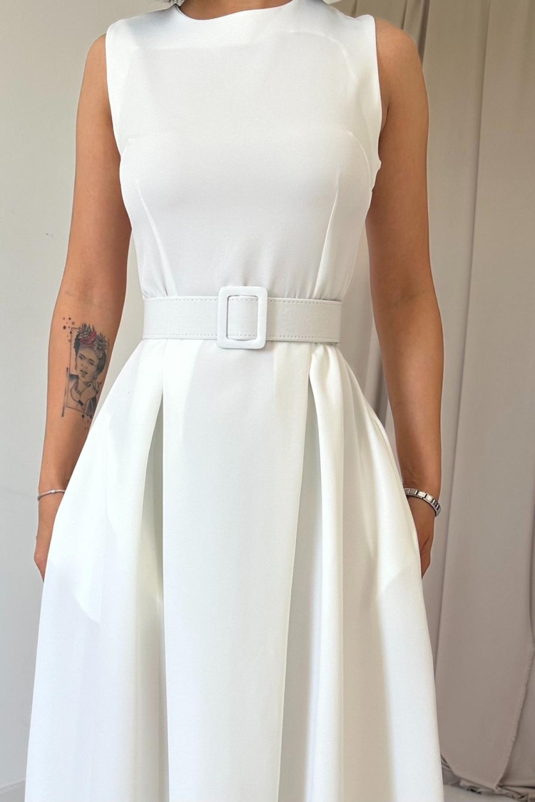 Halter Neck Flared Dress