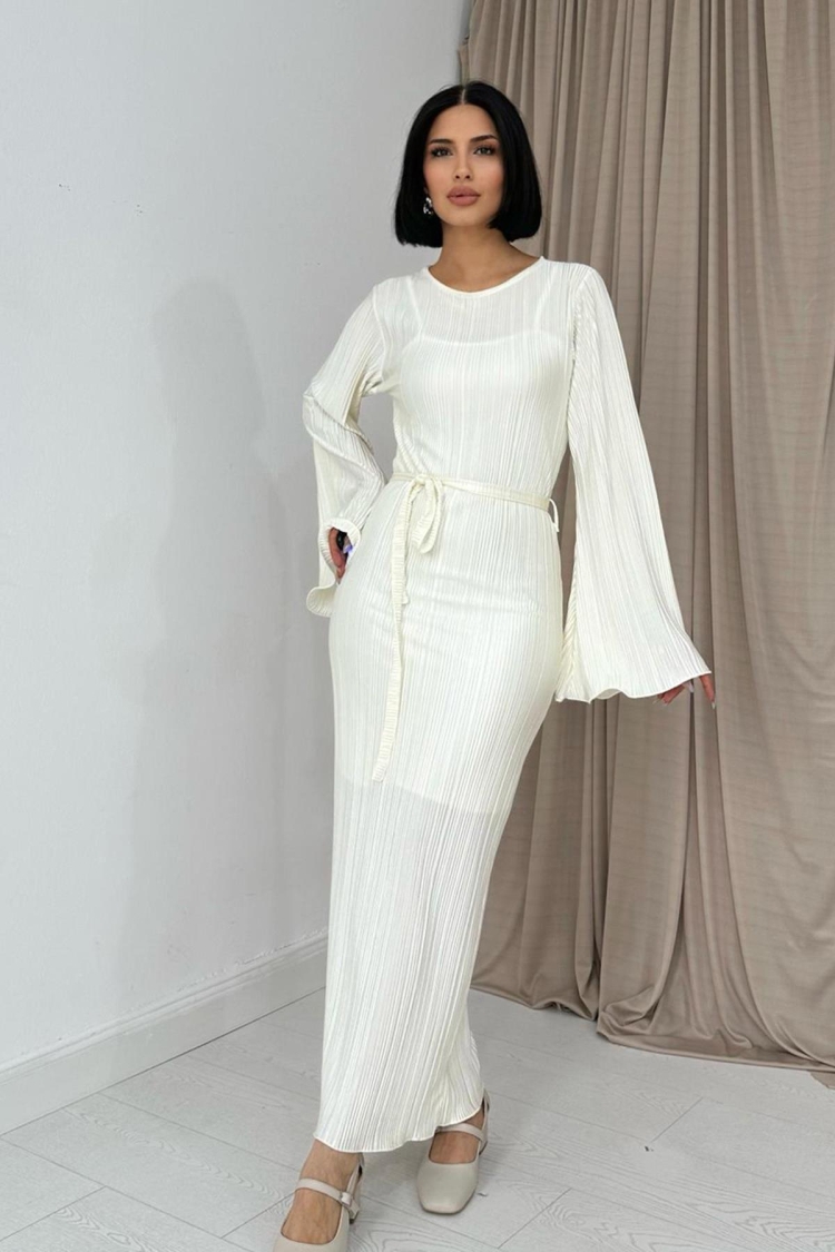 Spanish Sleeve Pleated Dress