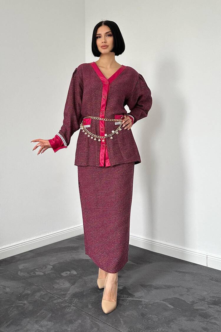 Glitter Twill Suit - Elisa - Globality Store - Women Clothes Wholesale Turkey