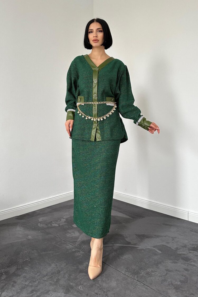 Glitter Twill Suit - Elisa - Globality Store - Women Clothes Wholesale Turkey
