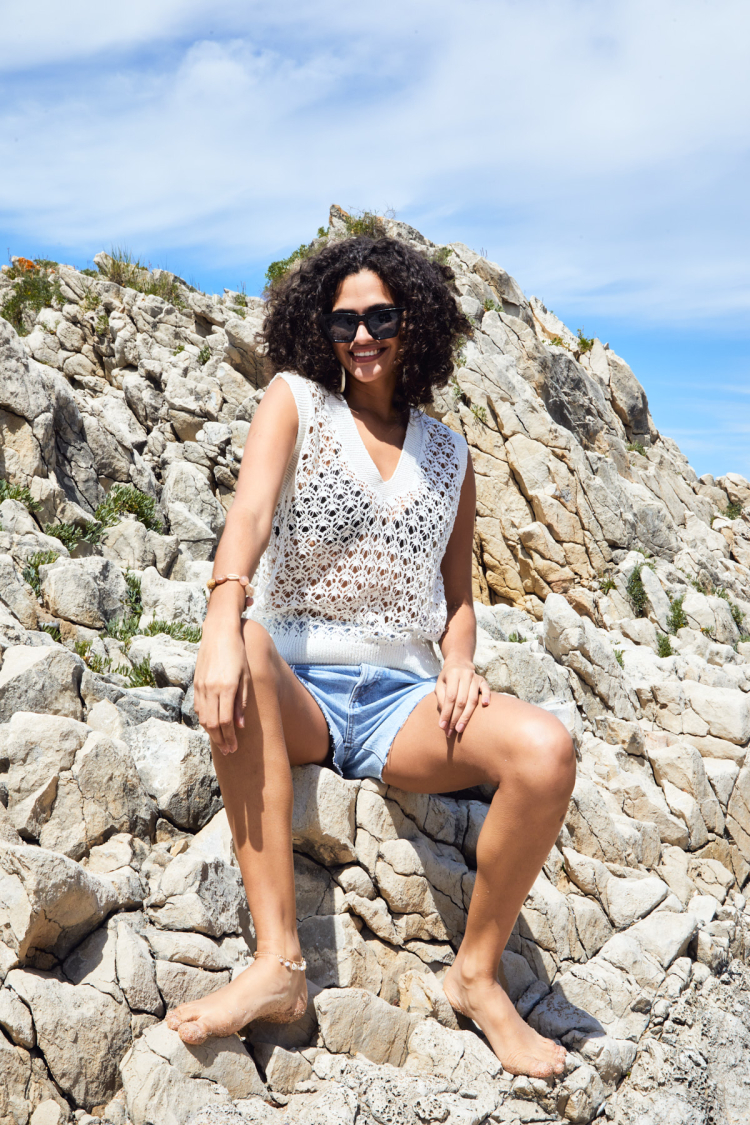 Natur Openwork Knitwear Sweater