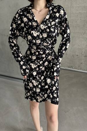 Tulip Collar Shirt Pattern Dress - My Fashion - Globality Store - Women Clothes Wholesale Turkey