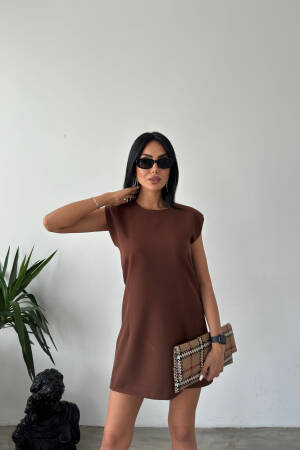 Padded T Sleeve Mini Dress - Fiori - Globality Store - Women Clothes Wholesale Turkey