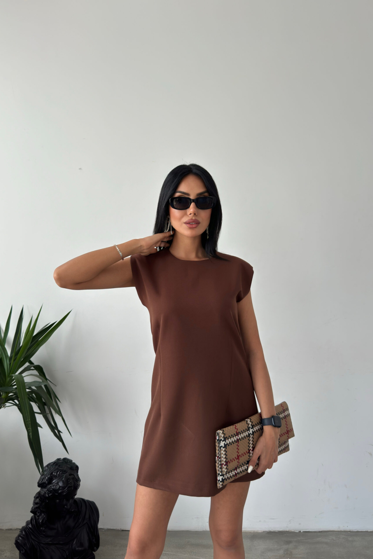 Padded T Sleeve Mini Dress - Fiori - Globality Store - Women Clothes Wholesale Turkey