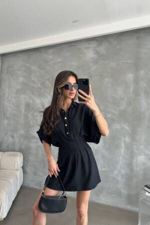 Short Linen Dress - Topshow - Globality Store - Women Clothes Wholesale Turkey