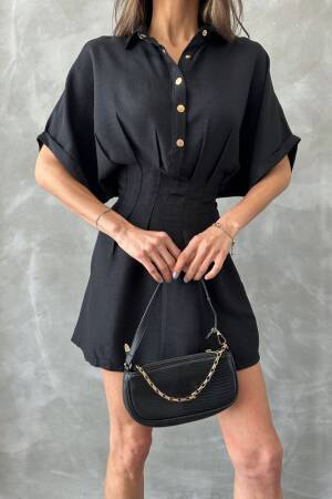 Short Linen Dress - Topshow - Globality Store - Women Clothes Wholesale Turkey