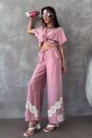 Powder Laced Trousers - Topshow - Globality Store - Women Clothes Wholesale Turkey