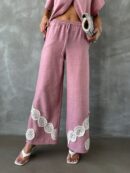 Powder Laced Trousers - Topshow - Globality Store - Women Clothes Wholesale Turkey