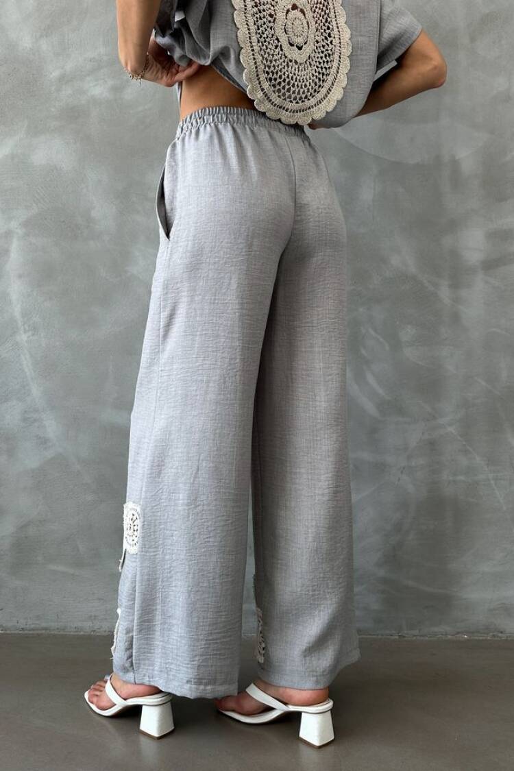Gray D 2441 Lace-up Trousers
