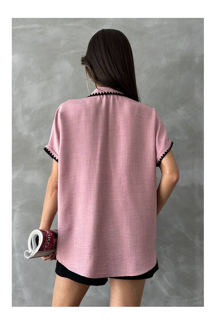 Powder Shepherd Stitched Linen Shirt