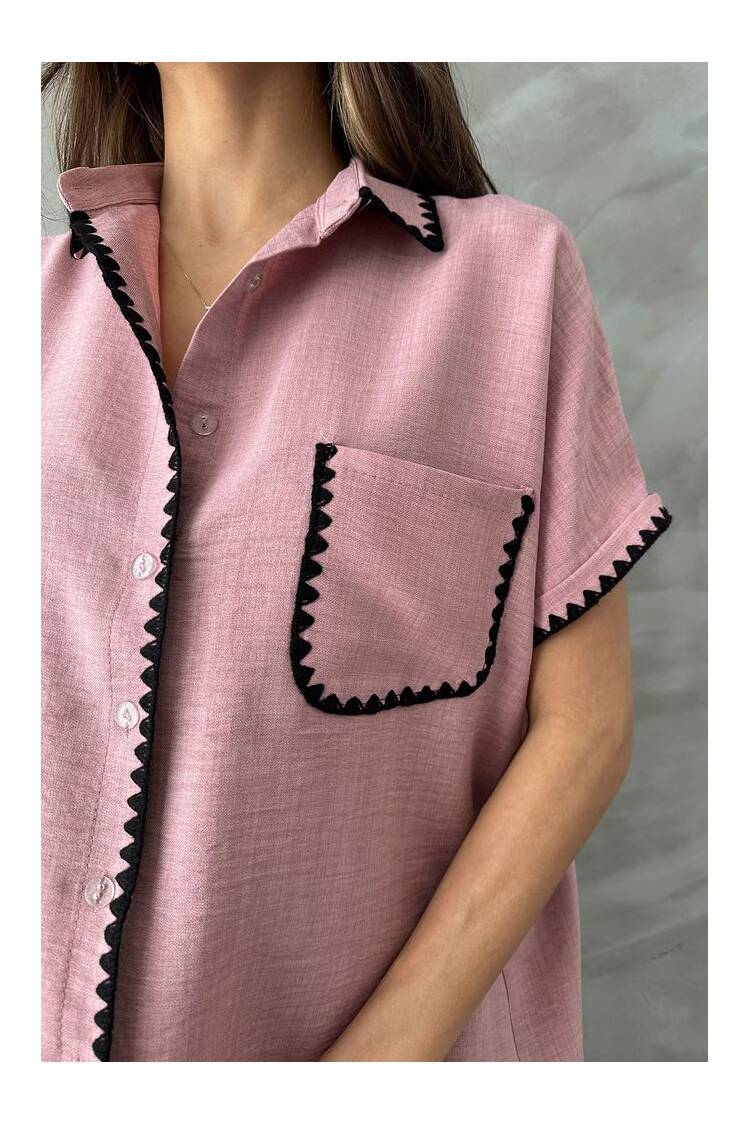 Powder Shepherd Stitched Linen Shirt