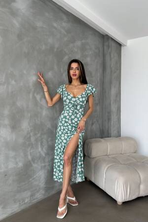 Çağla D 2714 Floral Printed Dress - Topshow - Globality Store - Women Clothes Wholesale Turkey