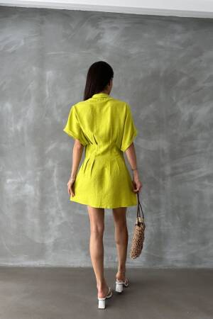 PistachioShort Linen Dress - Topshow - Globality Store - Women Clothes Wholesale Turkey