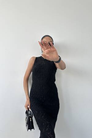 Halter Neckline Gathered Sandy Dress With Lace Detail On The Back - Fiori - Globality Store - Women Clothes Wholesale Turkey