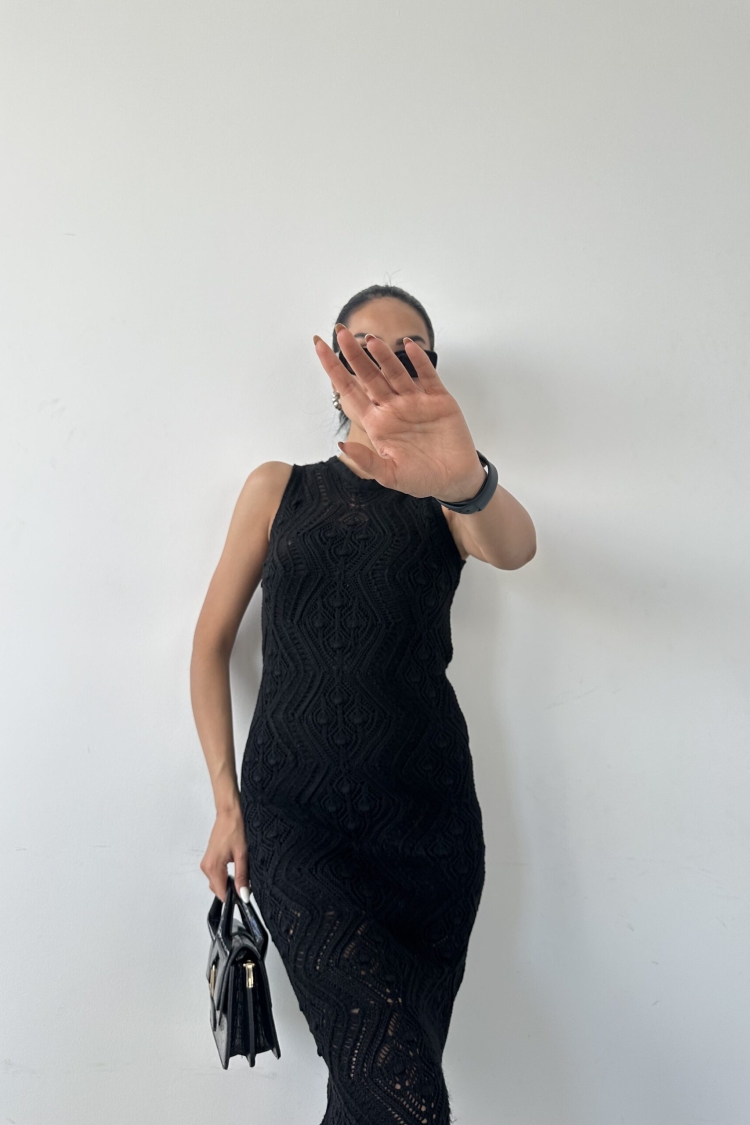 Halter Neckline Gathered Sandy Dress With Lace Detail On The Back
