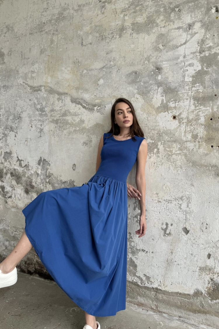 Ribbed Top Maxi Dress - Saks - Cream Rouge - Globality Store - Women Clothes Wholesale Turkey