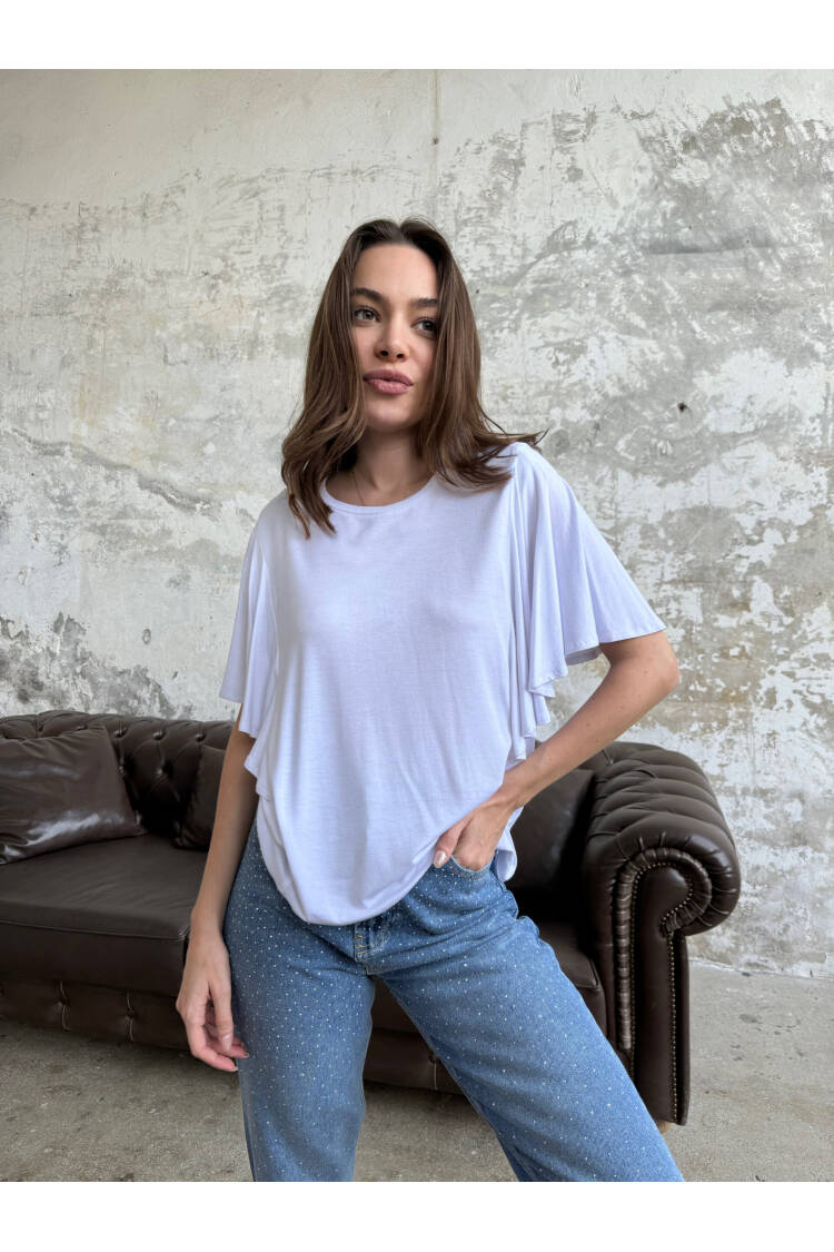 Flounced Sleeves T-Shirt