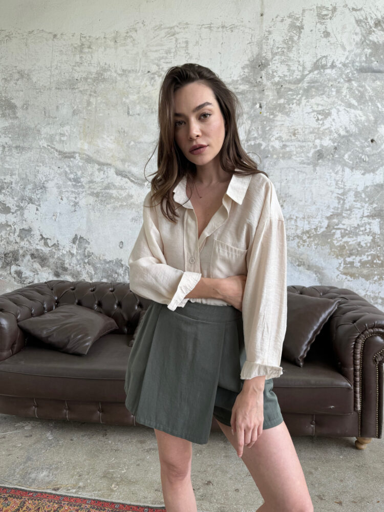 Wide Pleated Skirt