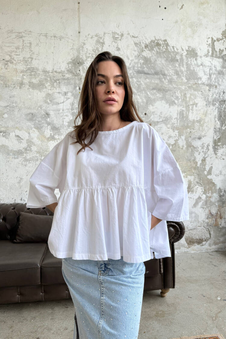 Casual Blouse - Cream Rouge - Globality Store - Women Clothes Wholesale Turkey
