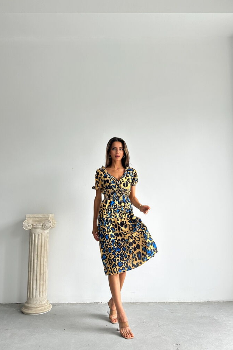 Leopard Saks Patterned Long Dress