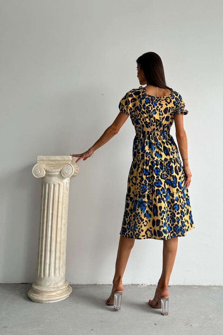 Leopard Saks Patterned Long Dress