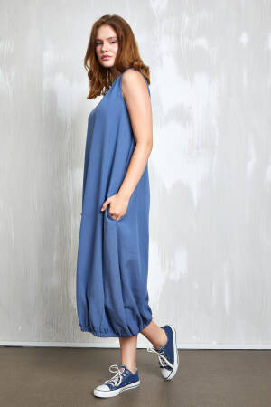 Linen Six Rubber Detailed Dress 27310 - First Angels - Globality Store - Women Clothes Wholesale Turkey