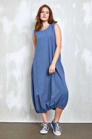 Linen Six Rubber Detailed Dress 27310 - First Angels - Globality Store - Women Clothes Wholesale Turkey